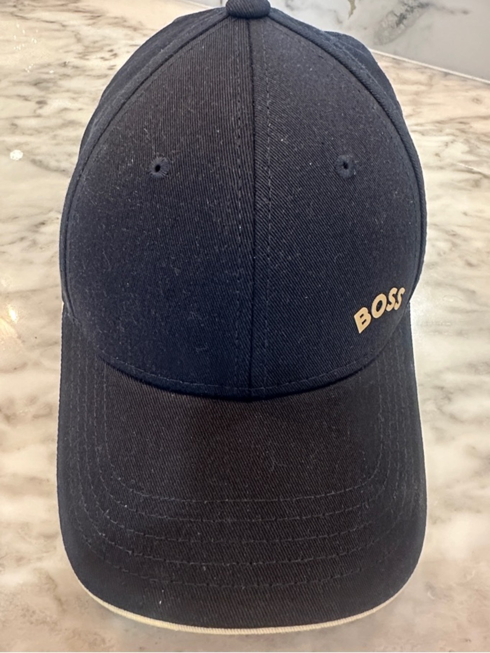 Boss Navy Cap with Gold BOSS Accent